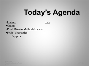 Today’s Agenda •Lecture Lab •Grains