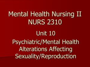 Mental Health Nursing II NURS 2310 Unit 10 Psychiatric/Mental Health