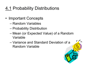 4.1 Probability Distributions • Important Concepts
