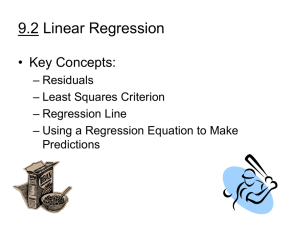 9.2 Linear Regression • Key Concepts: