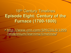 Episode Eight: Century of the Furnace (1700-1800) 18 Century Timelines