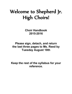 Welcome to Shepherd Jr. High Choirs!