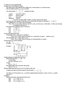 3.2  Slope of a Line 1310 Fall 2011