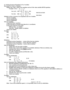 4.1  Solving Systems of Equations in Two Variables