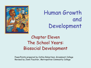 Human Growth and Development The School Years: