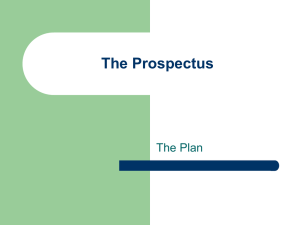 The Prospectus The Plan