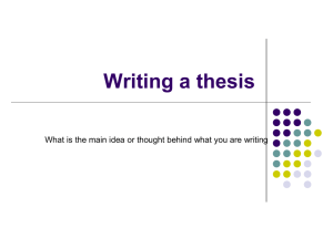 Writing a thesis