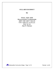 SYLLABUS HANDOUT  for –2006