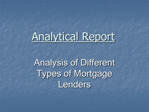 Analytical Report Analysis of Different Types of Mortgage Lenders