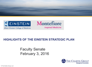 Faculty Senate February 3, 2016 HIGHLIGHTS OF THE EINSTEIN STRATEGIC PLAN