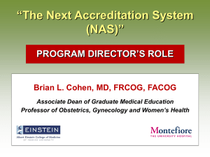 “The Next Accreditation System ” (NAS) ’S ROLE