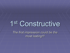 1 Constructive st The first impression could be the