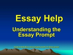 Essay Help Understanding the Essay Prompt
