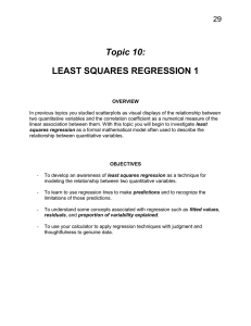 Topic 10: LEAST SQUARES REGRESSION 1 29