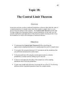 Topic 18:  The Central Limit Theorem 41