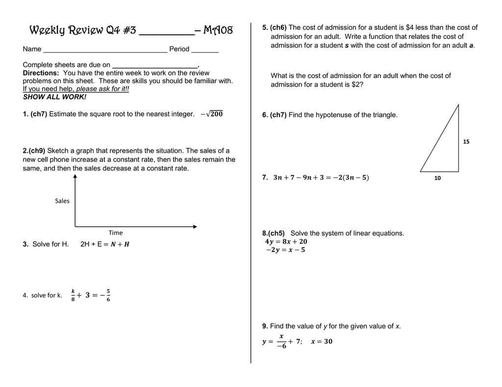 weekly math homework q4 3