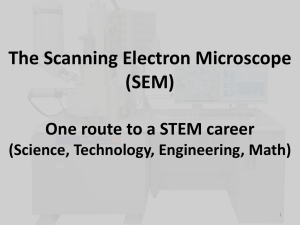 The Scanning Electron Microscope (SEM) One route to a STEM career