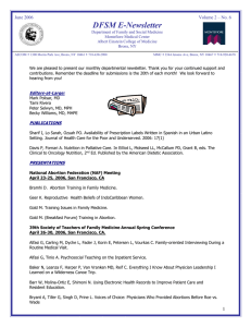 DFSM E-Newsletter June 2006  Volume 2 – No. 6