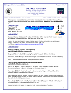 DFSM E-Newsletter July/August 2006 (Mid-Summer Edition)  Volume 2 – No. 7