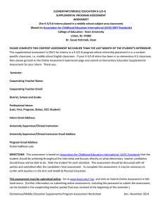 ELEMENTARY/MIDDLE EDUCATION K-5/5-8 SUPPLEMENTAL PROGRAM ASSESSMENT WORKSHEET