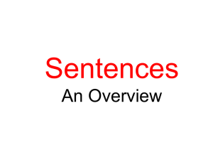 Sentences An Overview