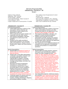 Job Series Progression Plan Administrative Associate II – III Form 2