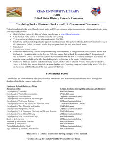 KEAN UNIVERSITY LIBRARY United States History Research Resources GUIDE
