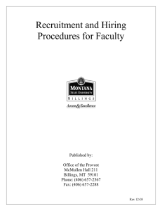 Recruitment and Hiring Procedures for Faculty