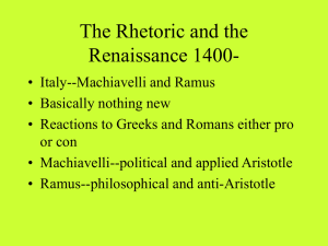 The Rhetoric and the Renaissance 1400-