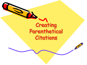 Creating Parenthetical Citations