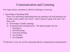 Communication and Listening