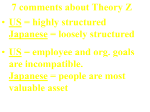 7 comments about Theory Z Japanese = loosely structured are incompatible.