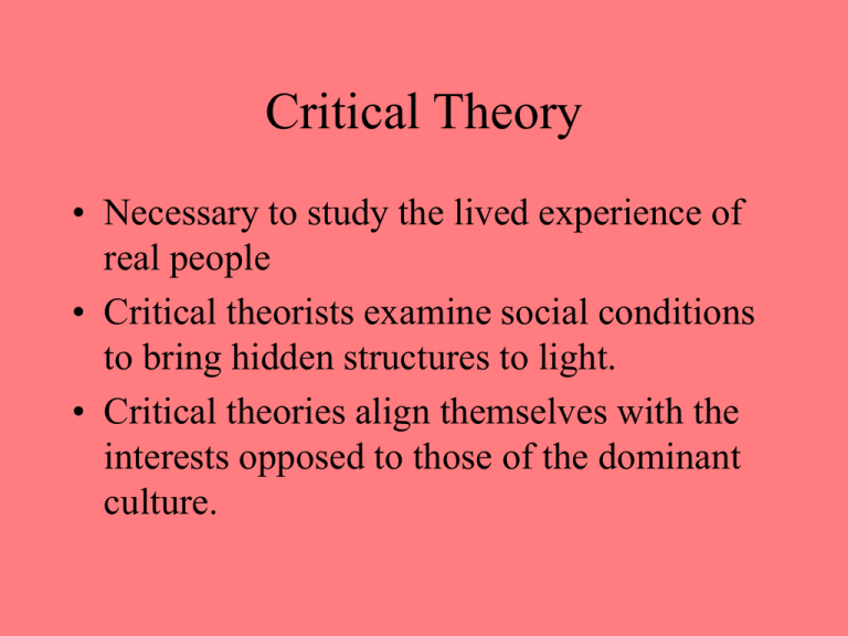 What Is Critical Theory In Social Work