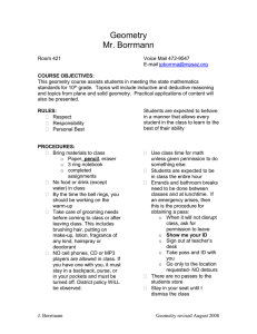 Geometry Mr. Borrmann
