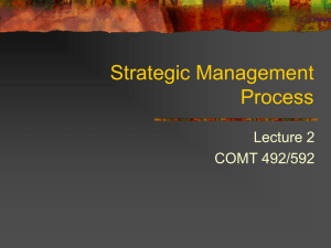 Strategic Management Process Lecture 2 COMT 492/592