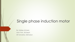 Single phase induction motor By: Nafees Ahmed, Asstt. Prof., EE Deptt,