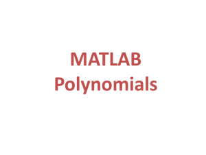 MATLAB Polynomials