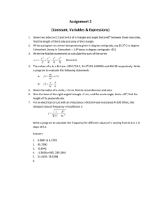 Assignment 2 (Constant, Variables &amp; Expressions)