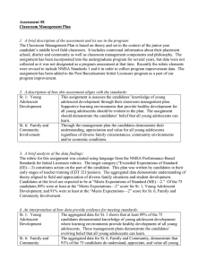 Assessment #8 Classroom Management Plan