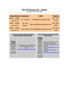 EDA 507 (Revised_06) - Syllabus Course/Section Instructor 507R - v2006 -