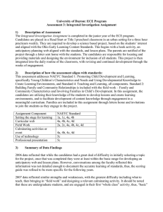 University of Dayton: ECE Program Assessment 3: Integrated Investigation Assignment 1)