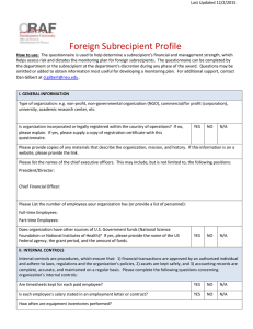 Foreign Subrecipient Profile