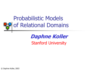 Probabilistic Models of Relational Domains Daphne Koller Stanford University