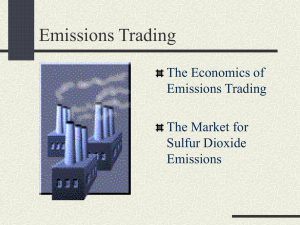 Emissions Trading The Economics of The Market for Sulfur Dioxide