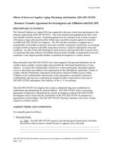 Resource Transfer Agreement for Investigators not Affiliated with ESCAPE