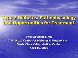 Type 2 Diabetes: Pathophysiology and Opportunities for Treatment