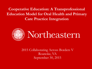 Cooperative Education: A Transprofessional Education Model for Oral Health and Primary