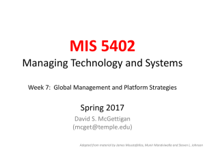 MIS 5402 Managing Technology and Systems Spring 2017