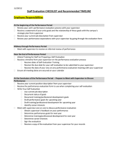 Staff Evaluation CHECKLIST and Recommended TIMELINE Employee Responsibilities