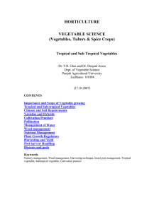 HORTICULTURE  VEGETABLE SCIENCE (Vegetables, Tubers &amp; Spice Crops)